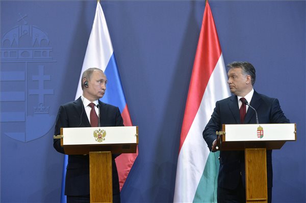 Vlagyimir Putyin Budapesten. A kép forrása: Koszticsák Szilárd, MTI